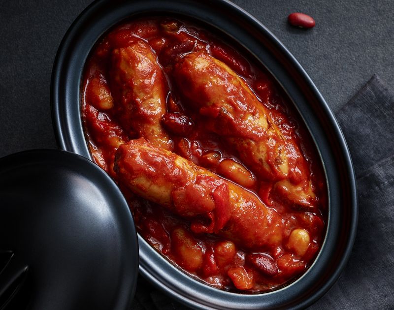 Smoky sausage and bean casserole Slimming World