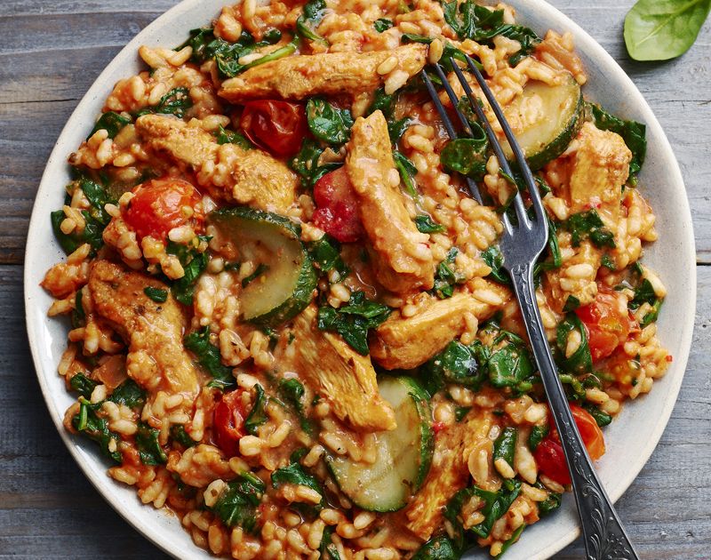 Risotto recipe – Slimming World Mediterranean chicken risotto | Slimming World book  App store  Group 11  cancel / close  Asset 1  Group 13  Group 27  Page 1  Group 9  Asset 10  sound_off  sound_on  Group 13 -image
