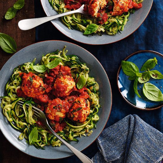 Turkey meatballs with courgetti