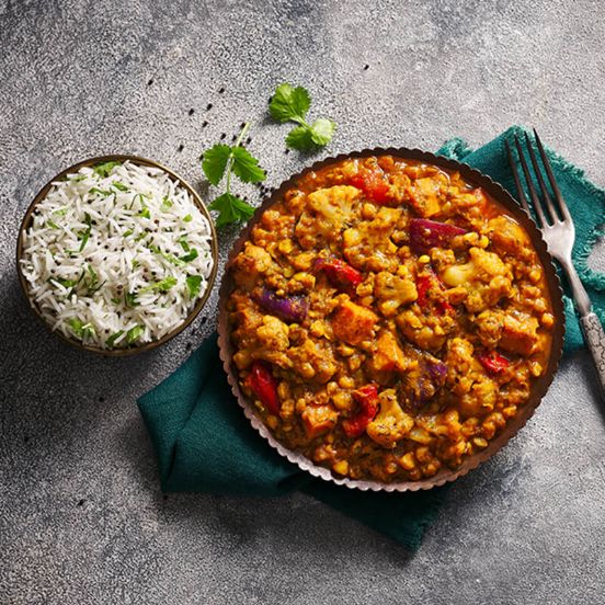 Cauliflower and chickpea dhal
