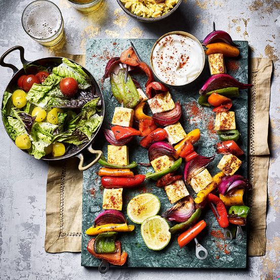Paneer and pepper shashlik