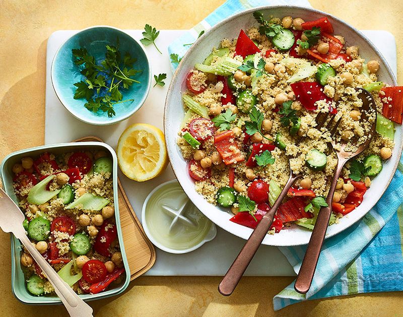 Chickpea and veggie couscous bowl | Slimming World