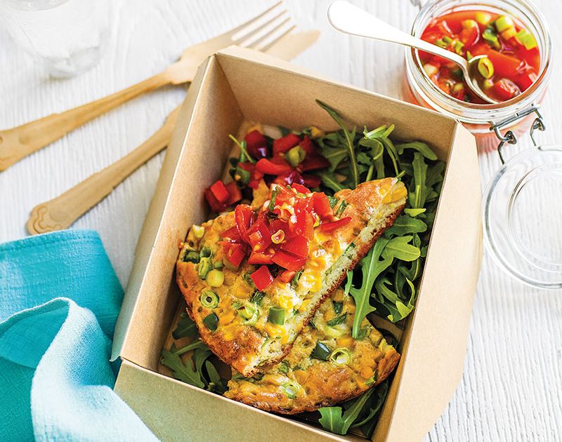 Sweetcorn fritter with salsa | Slimming World