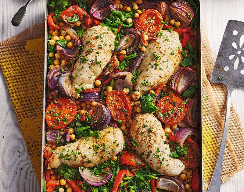 Chicken and chickpea tray bake Slimming World