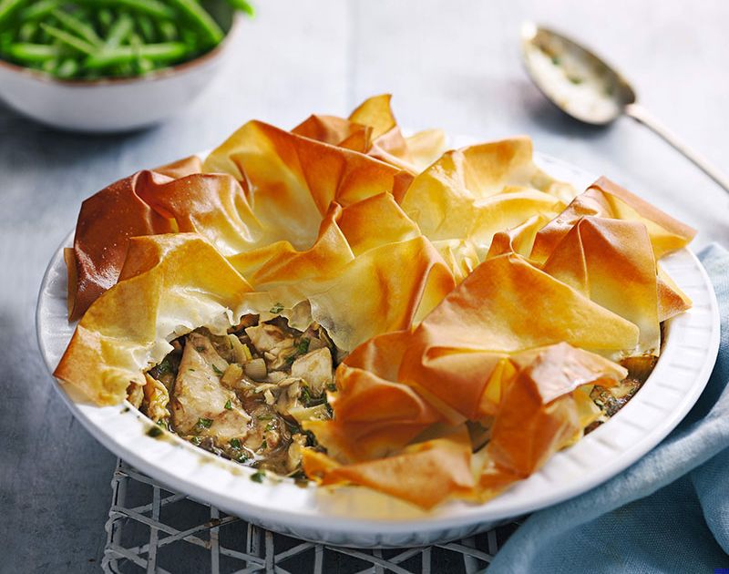 Turkey, leek and mushroom pie | Slimming World
