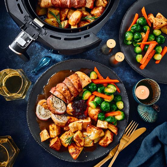 Air fryer roast turkey dinner