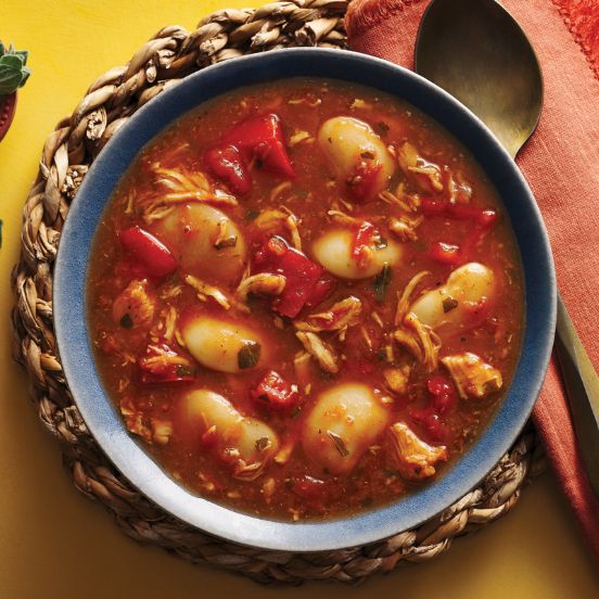 Spanish-style chicken soup