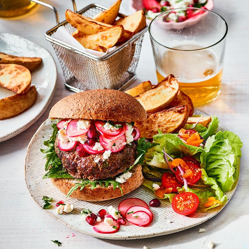 Persian spiced air fryer burgers