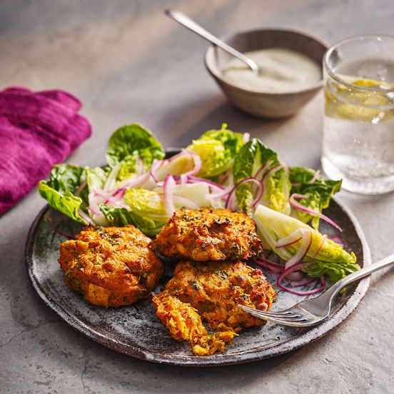 Marj’s Moroccan butternut squash and sweet potato cakes