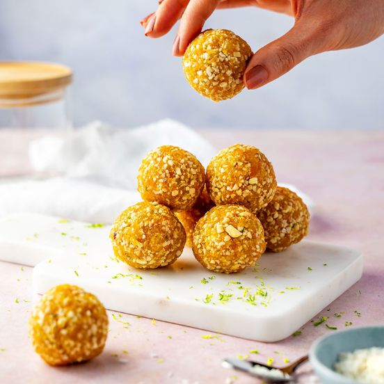 Apricot, coconut and lime balls