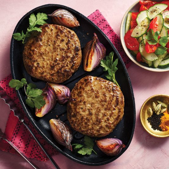 Balti beef burgers