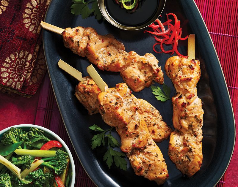 Soy, garlic and ginger chicken skewers | Slimming World