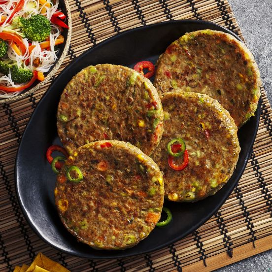 Spicy veggie burgers
