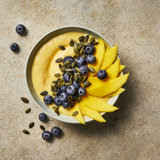 Mango and coconut smoothie bowl