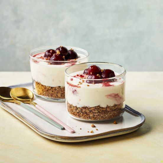 Black Forest ‘cheesecake’ brekkie pots