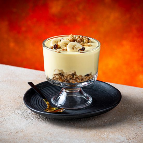 Peanut butter banana custard pot
