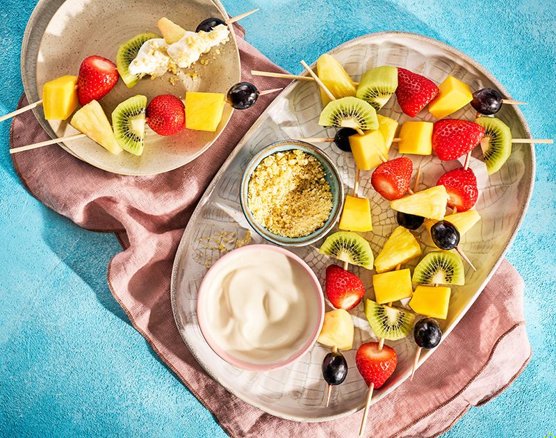 Rainbow fruit kebabs | Slimming World