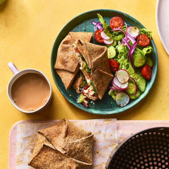 Air fryer buffalo chicken crunch wraps