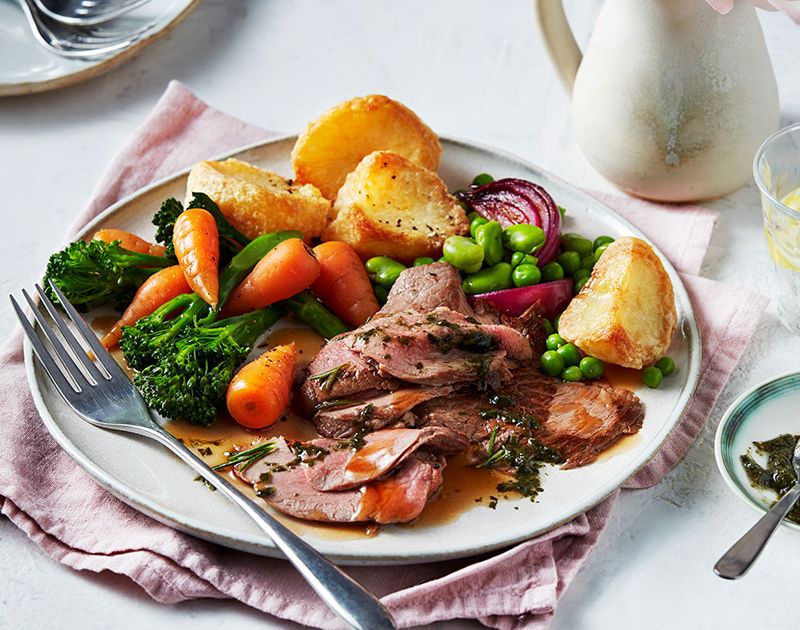 Roast leg of lamb with all the trimmings | Slimming World