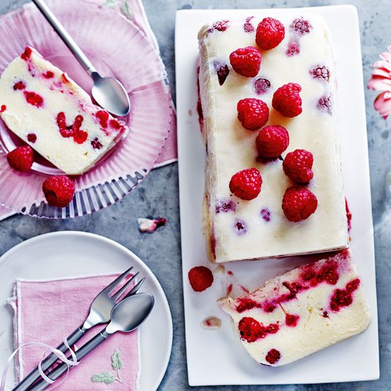 Raspberry and lemon semifreddo