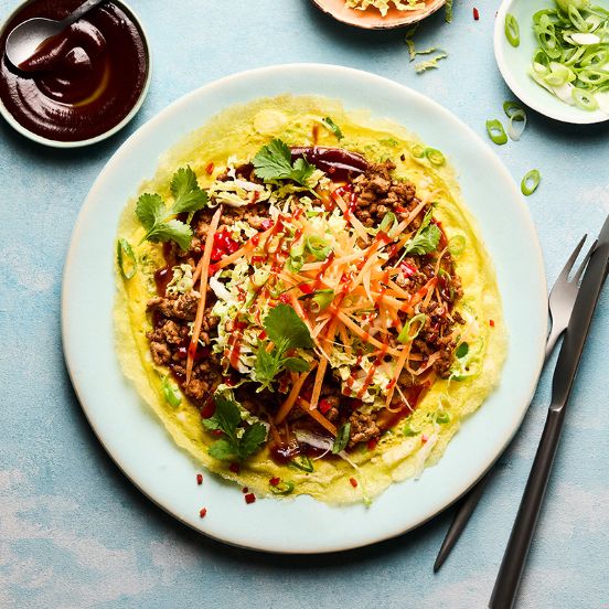 Hoisin pork omelette