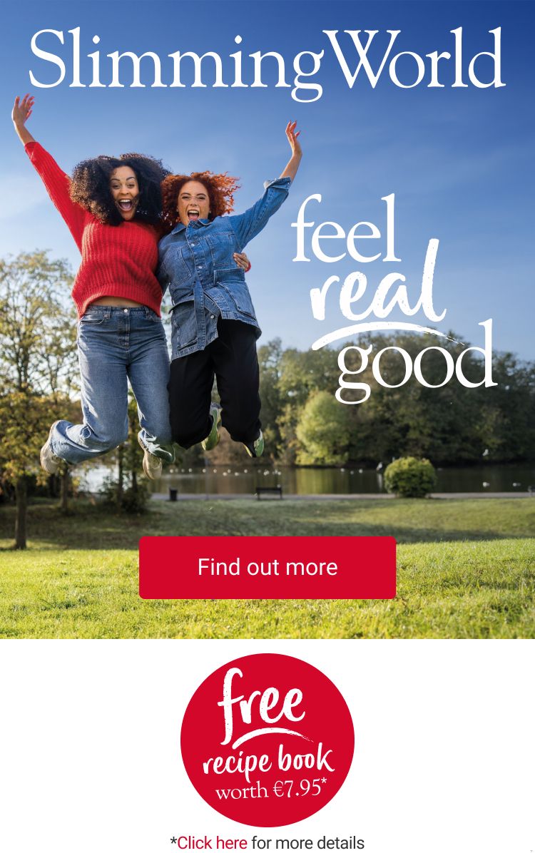 Two women jumping, with a title of ‘feel real good’.