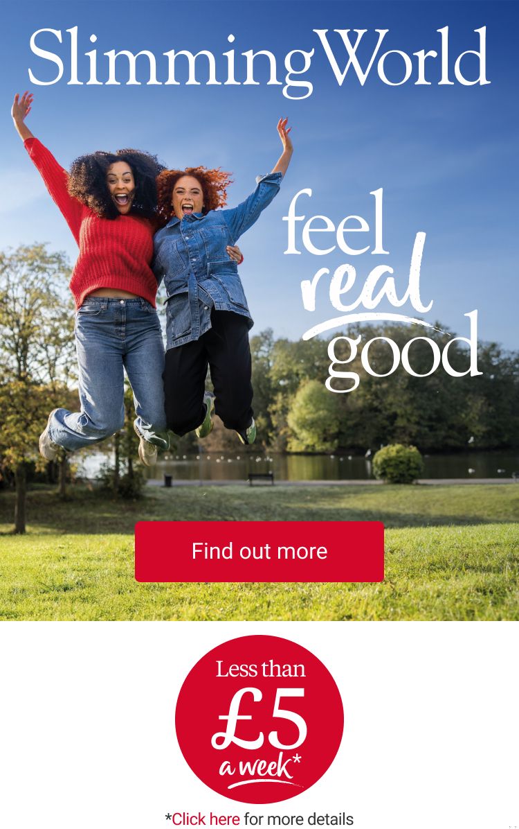 Two women jumping, with a title of ‘feel real good’.