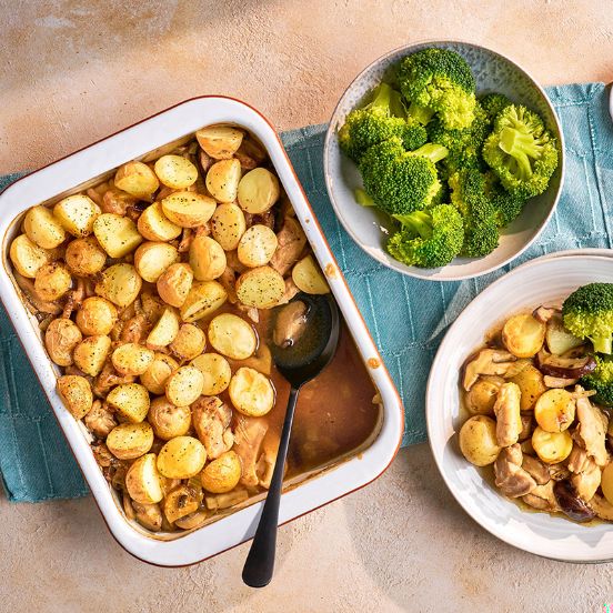 Chicken and mushroom potato bake