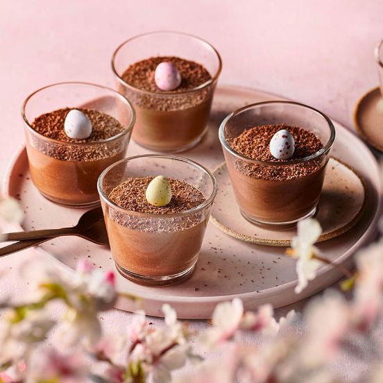 Mini Egg chocolate mousses